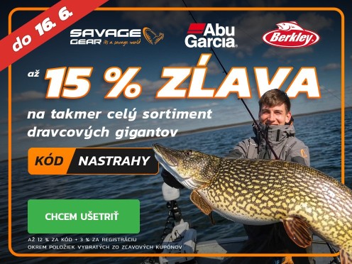 ZĽAVA až 15 % na Savage Gear, Berkley a Abu Garcia