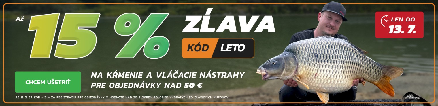 ZĽAVA až 15% na krmivá a prívlačové nástrahy