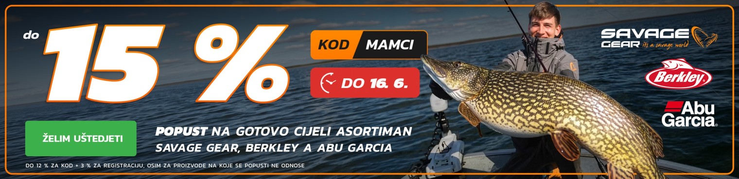 POPUST do 15 % - Savage Gear, Berkley, Abu Garcia