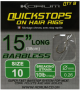 Hotové Náväzce Korum Quickstops On Hair Rigs Barbless 38cm