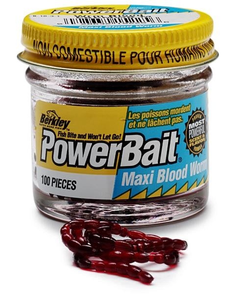 100ks - Gumová Nástraha Berkley PowerBait Maxi Blood Worms Bloody