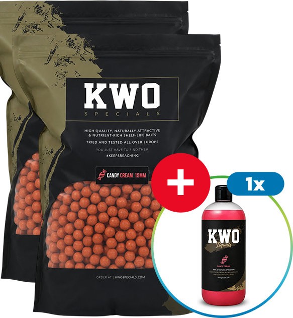 10kg Boilies KWO Candy Cream 12mm + Booster ZDARMA