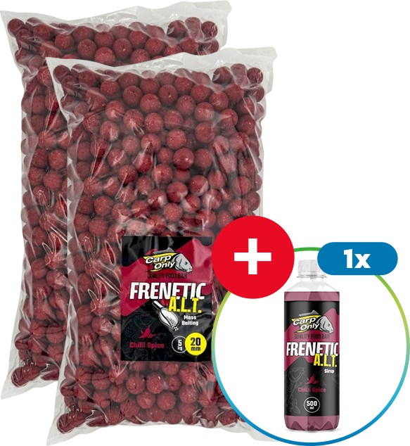 10kg Boilies Šaran Samo Frenetic A.L.T. Čili Začin 24mm + Booster ZDARMA