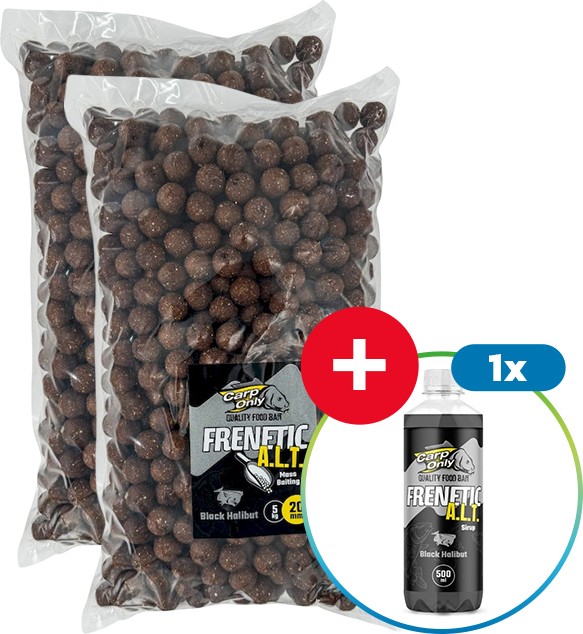 10kg Boilies Šaran Samo Frenetic A.L.T. Crni Halibut 20mm + Booster ZDARMA