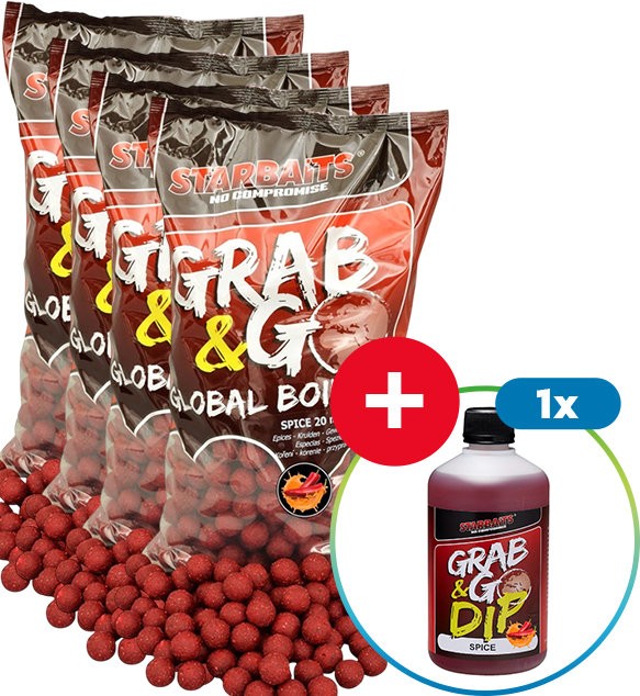 10kg Boilies Starbaits Grab&Go Global Spice 20mm 2,5kg + Booster GRATIS