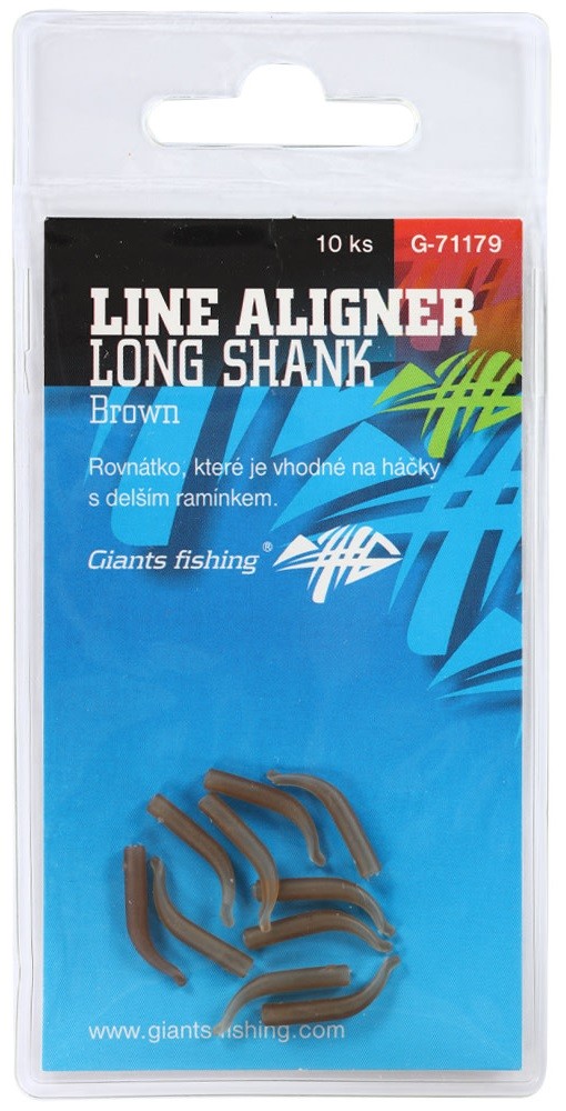 10kom - Adapteri za Udicu Giants Fishing Line Aligner Long Shank Large Brown