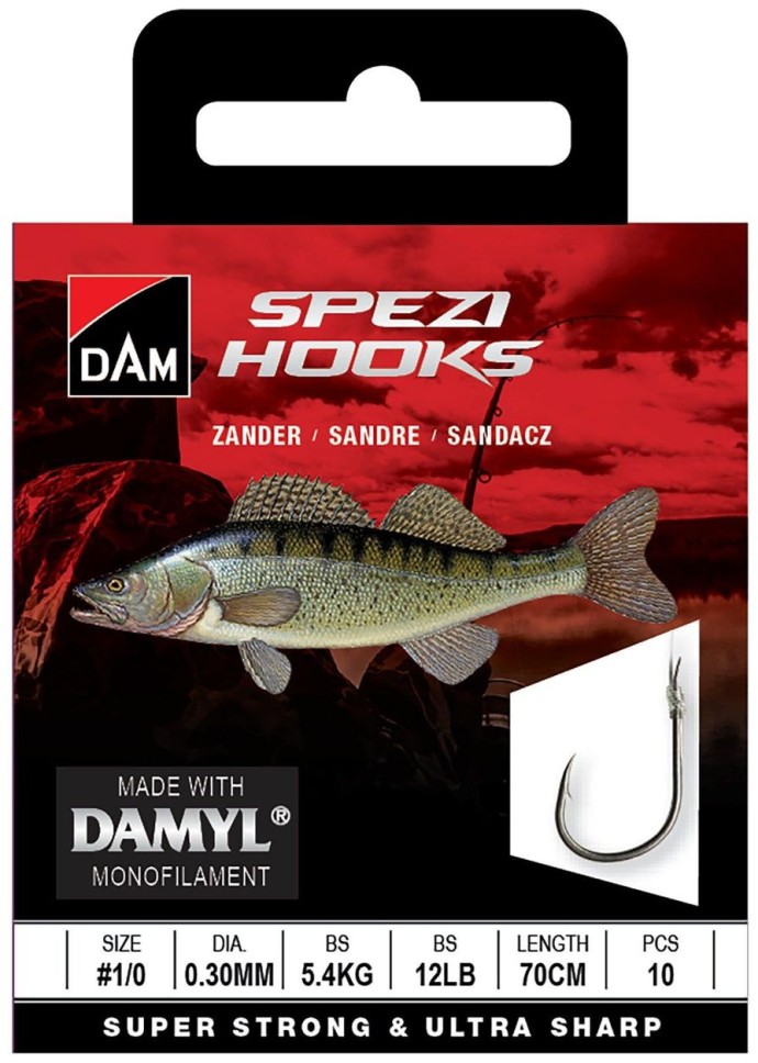10kom - Gotovi predvez DAM Spezi Zander 70cm
