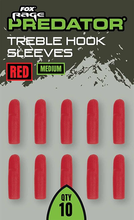 10kom - Gumene navlake Rage Predator Red Treble Hook Sleeves