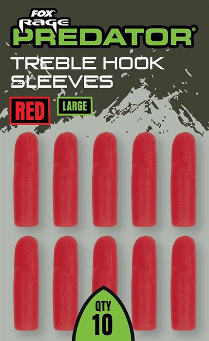 10kom - Gumene navlake Rage Predator Red Treble Hook Sleeves