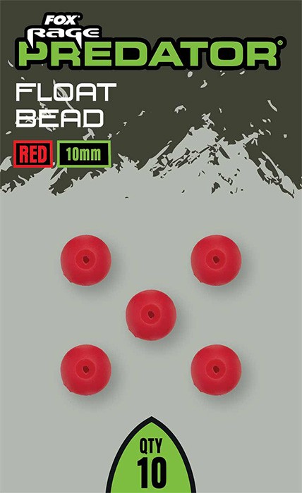 10kom - Gumene perlice Rage Predator Red Float Beads 10mm