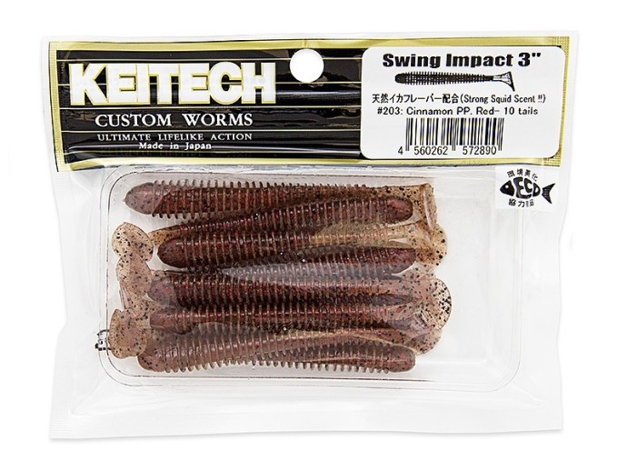 10kom - Gumeni Mamac Keitech Swing Impact 3" 7,6cm 2gr