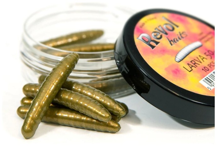 10kom - Gumeni Mamac Revol Baits Larva 50mm Sýr-Česnek