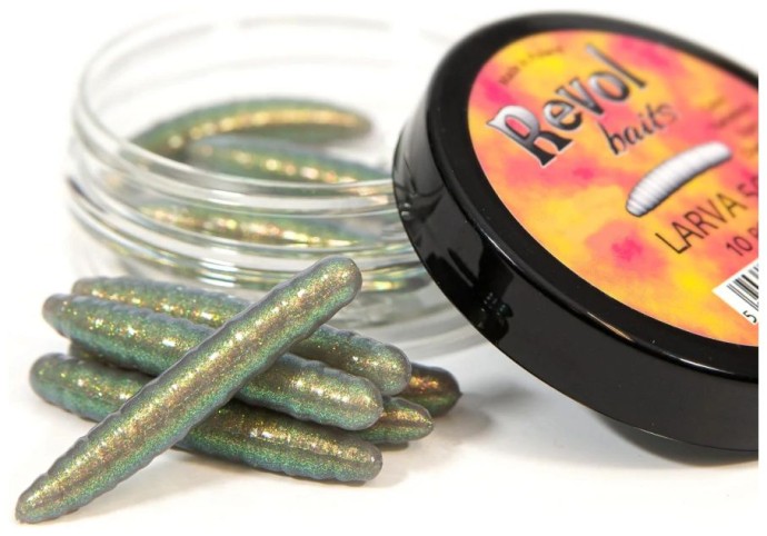 10kom - Gumeni Mamac Revol Baits Larva 50mm Sýr-Česnek
