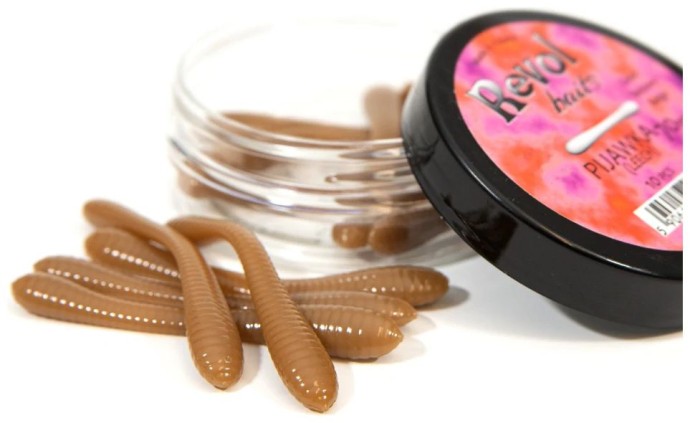 10kom - Gumeni Mamci Revol Baits Leech 70mm Sir-Češnjak
