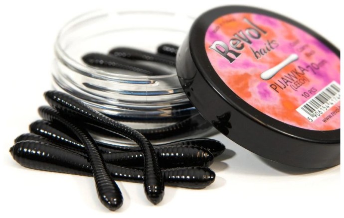 10kom - Gumeni Mamci Revol Baits Leech 70mm Sir-Češnjak