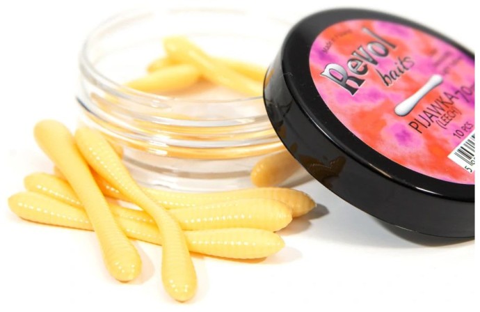 10kom - Gumeni Mamci Revol Baits Leech 70mm Sir-Češnjak