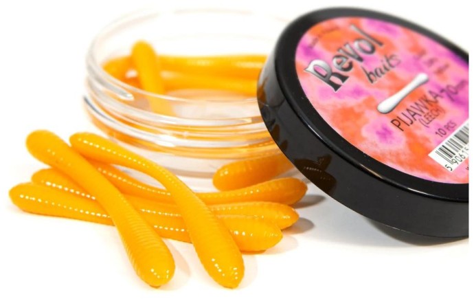 10kom - Gumeni Mamci Revol Baits Leech 70mm Sir-Češnjak
