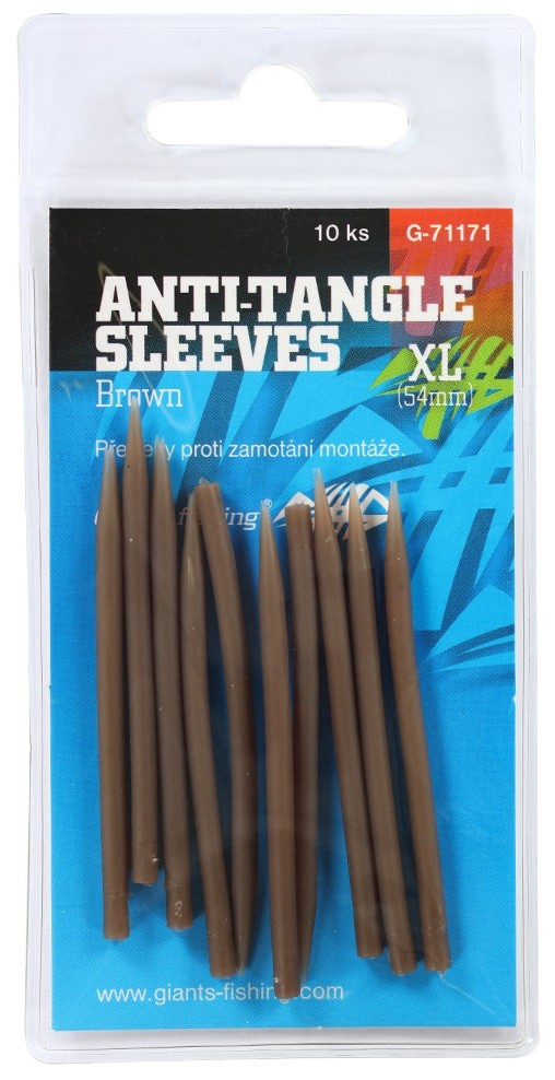 10kom - Gumeni tuljac protiv petljanja Giants Fishing Anti Tangle Sleeve Brown XL