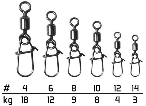 10kom - Kopča s Vrtilicom Delphin Rolling Swivel with Micro Snap