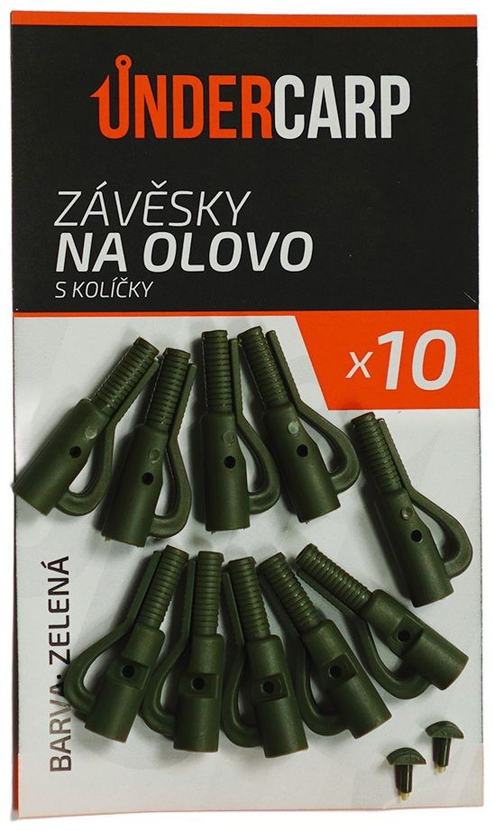 10kom - Kopče UnderCarp Kopče za olovo s klinovima - zelena