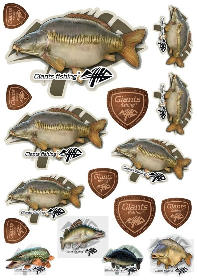 10kom - Mix naljepnica Giants Fishing Šaran Ljuskavi