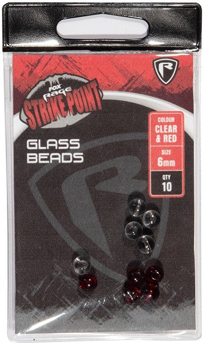 10kom - Perlice Rage Strike Point Clear and Red Glass Beads 4mm