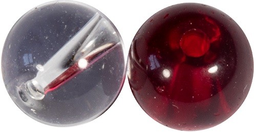 10kom - Perlice Rage Strike Point Clear and Red Glass Beads 4mm