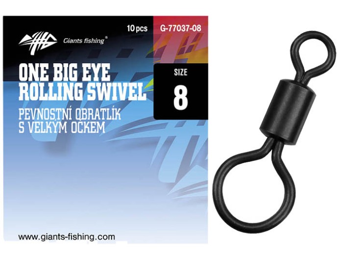 10kom - Pev. Vrtilica Giants Fishing One Big Eye Rolling Swivel Vel. 8