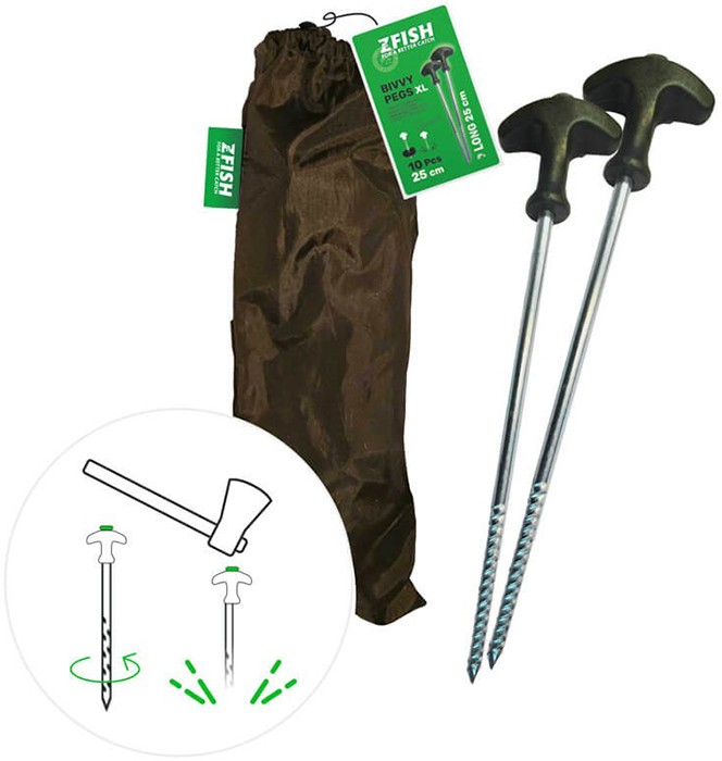10kom - Set klinova Zfish Bivvy Peg Set