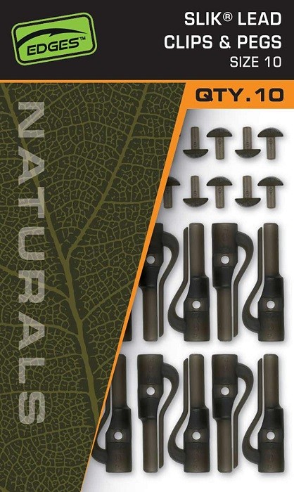 10kom - Sigurnosne kopče Fox Edges Naturals Slik Lead Clip & Pegs Size 10