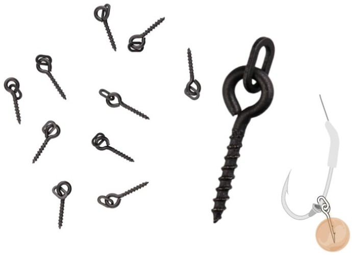 10kom - Svrdlo s prstenom Zfish Bait Screw & Oval Ring
