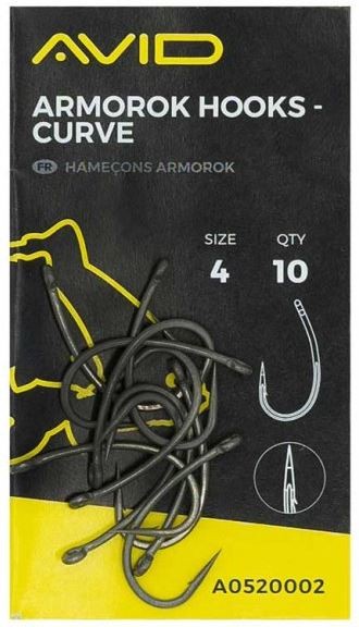 10kom - Udica Avid Carp Armorok Hooks Curve Barbed