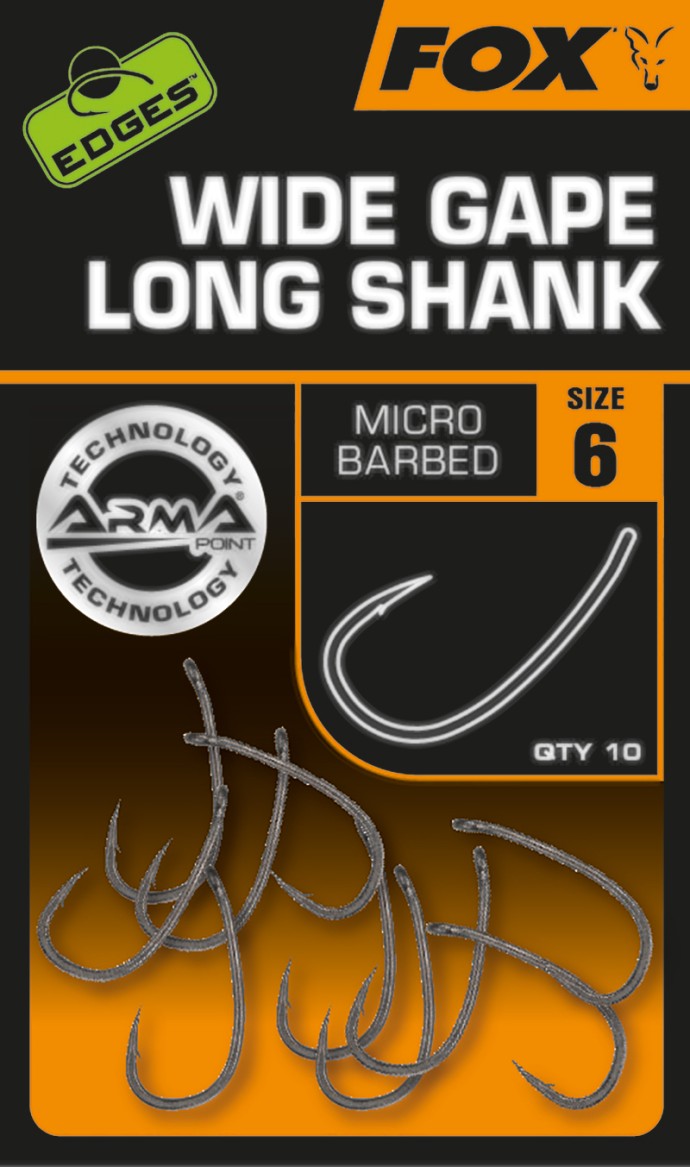 10kom - Udica Fox Edges Armapoint Super Wide Gape Long Shank