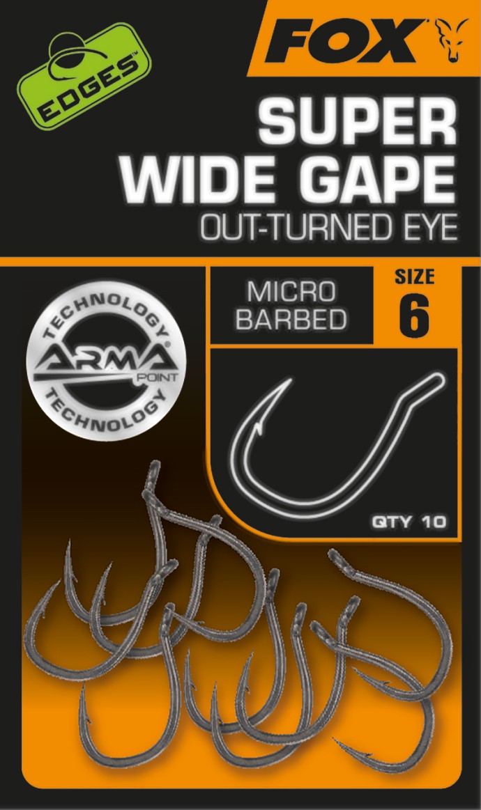 10kom - Udica Fox Edges Armapoint Super Wide Gape (Out-turned Eye)