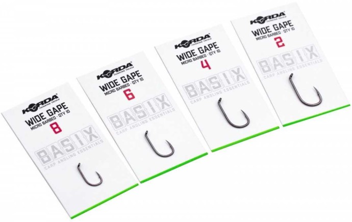 10kom - Udica Korda Basix Wide Gape Hooks Barbed