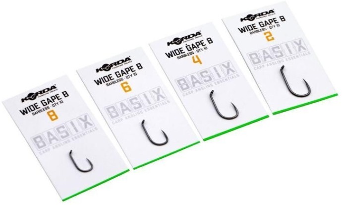 10kom - Udica Korda Basix Wide Gape Hooks Barbless