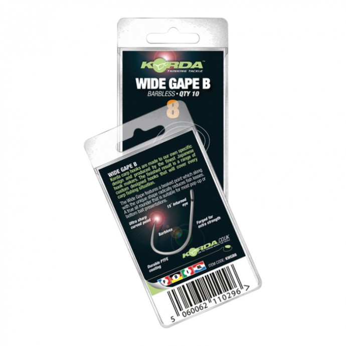 10kom - Udica Korda Wide Gape Barbless