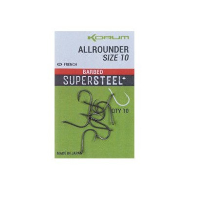 10kom - Udica Korum Allrounder Hooks Barbed