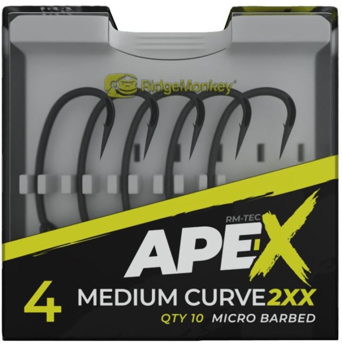 10kom - Udica RidgeMonkey Ape-X Medium Curve 2XX Barbed