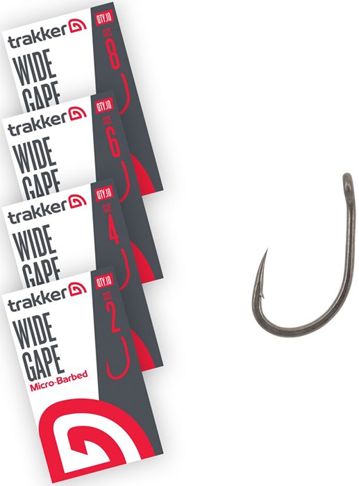 10kom - Udica Trakker Wide Gape Hooks Micro Barbed