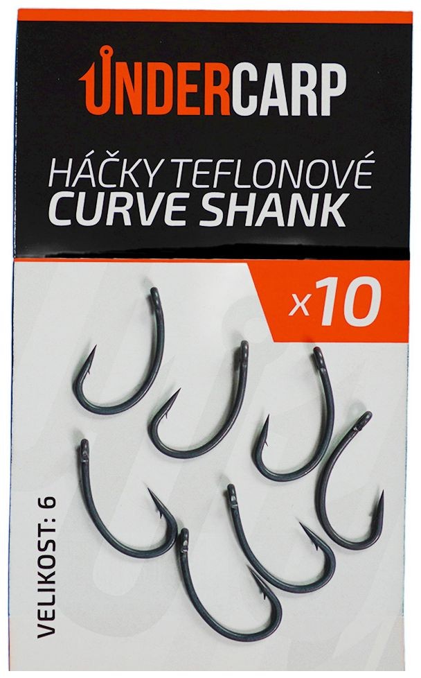 10kom - Udica UnderCarp Teflonové CURVE SHANK