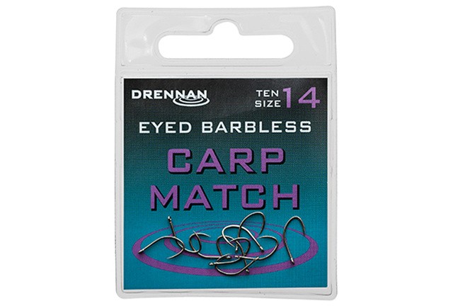 10kom - Udice bez kontra kuke Drennan Eyed Carp Match Barbless