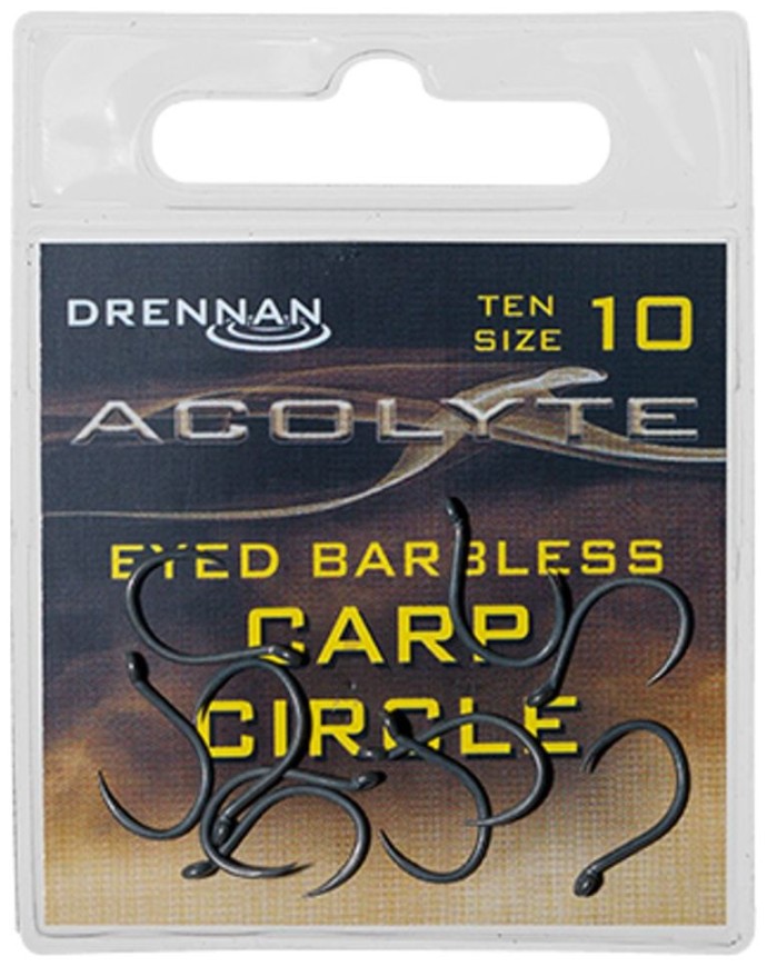 10kom - Udice bez Protihrasta Drennan Acolyte Carp Circle Barbless