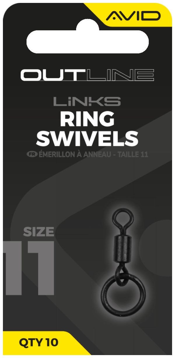10kom - Vrtilica Avid Carp Outline Ring Swivel Veličina 11