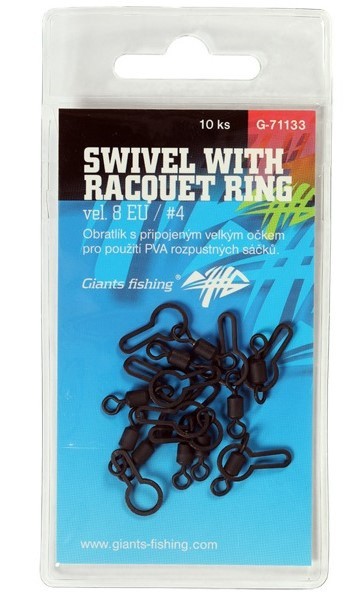 10kom - Vrtilica Giants Fishing Swivel with Racquet Ring 25kg