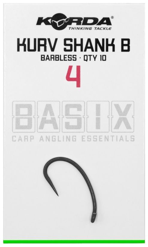 10ks - Háček Korda Basix Kurv Barbless