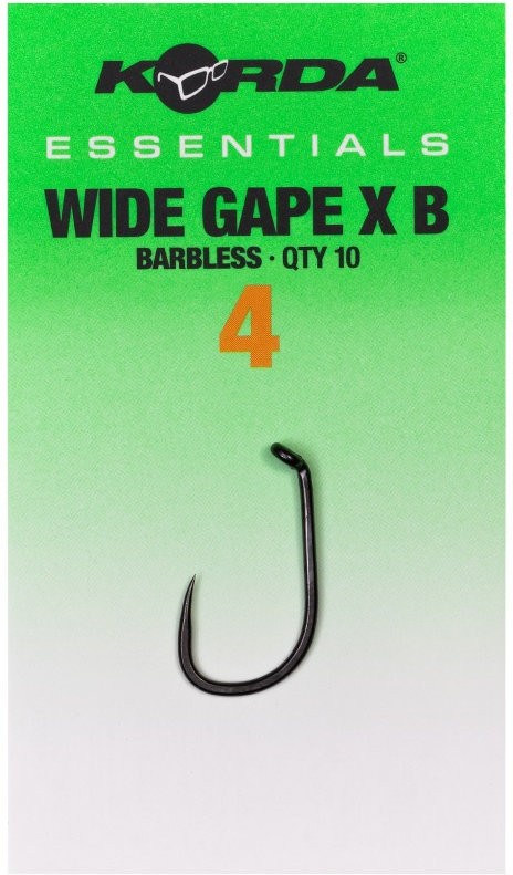 10ks - Háček Korda Essentials Wide Gape Barbless