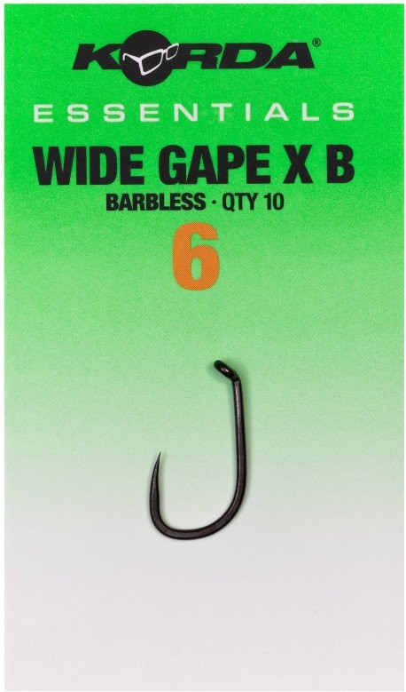 10ks - Háček Korda Essentials Wide Gape Barbless