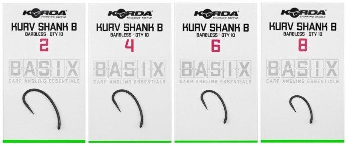10ks - Háčik Korda Basix Kurv Barbless