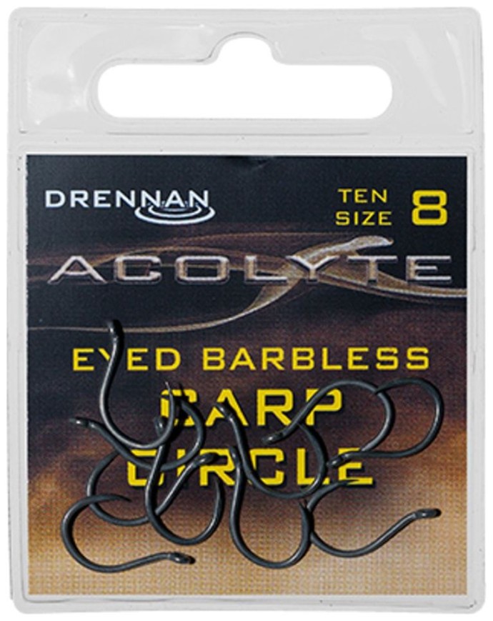 10ks - Háčky bez Protihrotu Drennan Acolyte Carp Circle Barbless